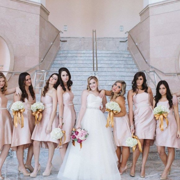 Alfred Sung Pearl Pink Size 16 Cocktail Dress - Picture 4 of 10